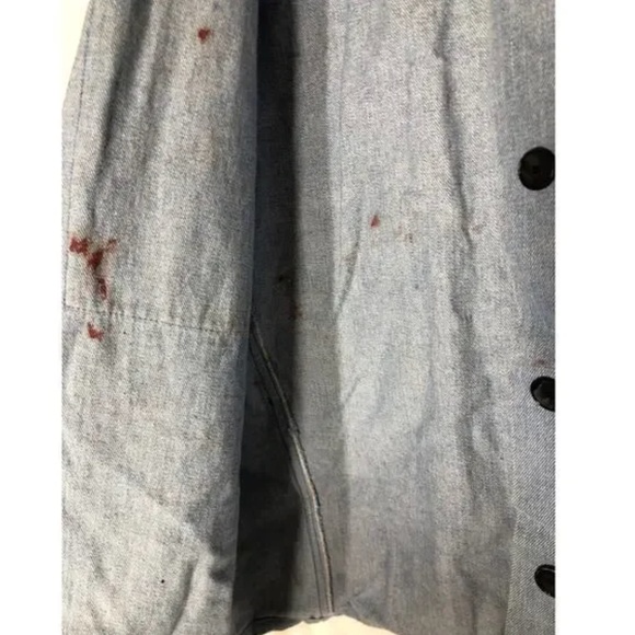 Benjamin Benmoyal Cassette Overshirt Striped Denim Oversized Shirt Jacket Top Bl - Picture 8 of 11